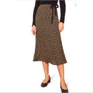 Reformation Bea Midi Skirt Black Floral 6